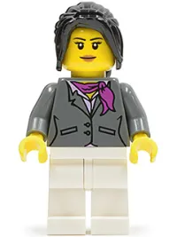 Dark Bluish Gray Jacket with Magenta Scarf · cty0575