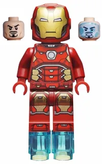 Iron Man with Silver Hexagon on Chest and 1 x 1 Round Bricks · sh649