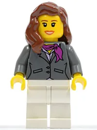 Dark Bluish Gray Jacket with Magenta Scarf · cty0187