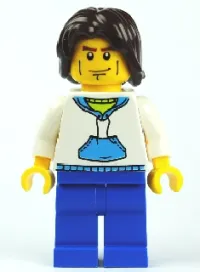 White Hoodie with Blue Pockets · cty0190